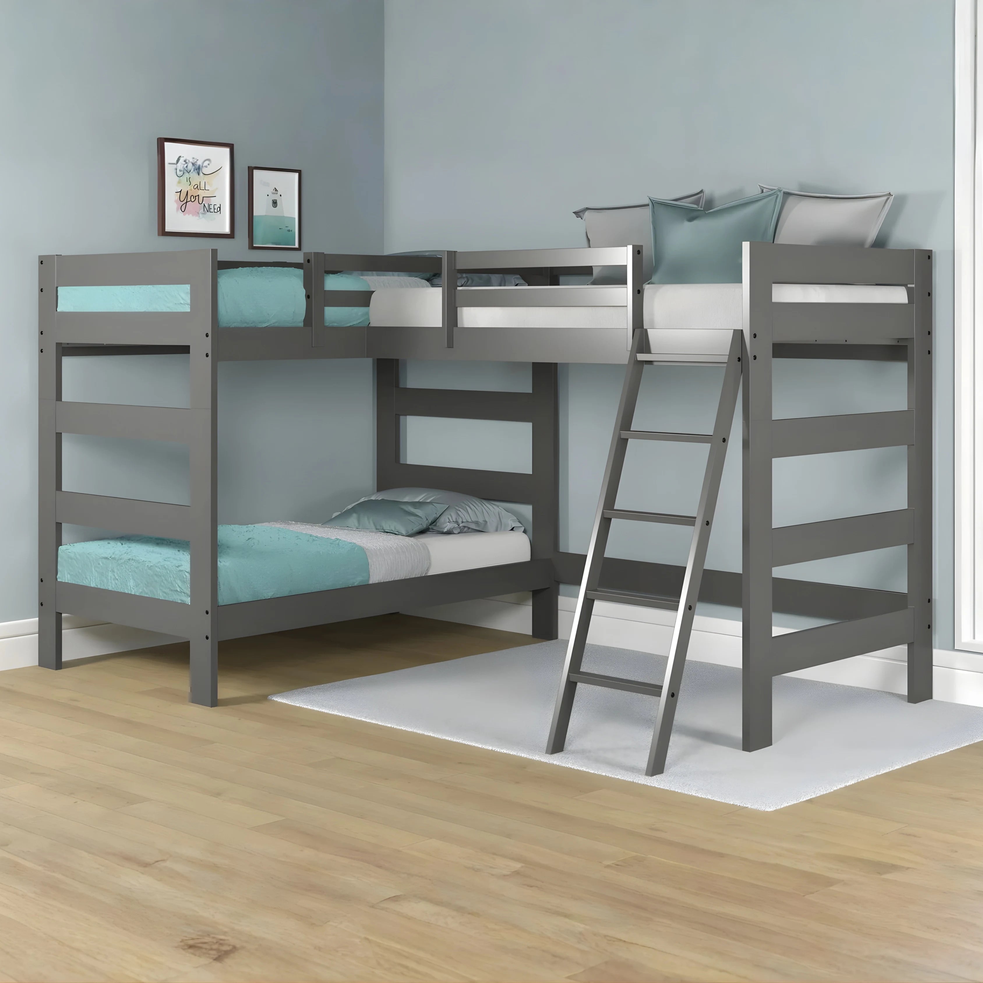 Dark Brown Bunk Bed with Loft and Space-Saving Design