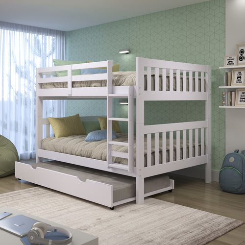 Chocolate Full Over Full Mission Style Bunk Bed with Slats