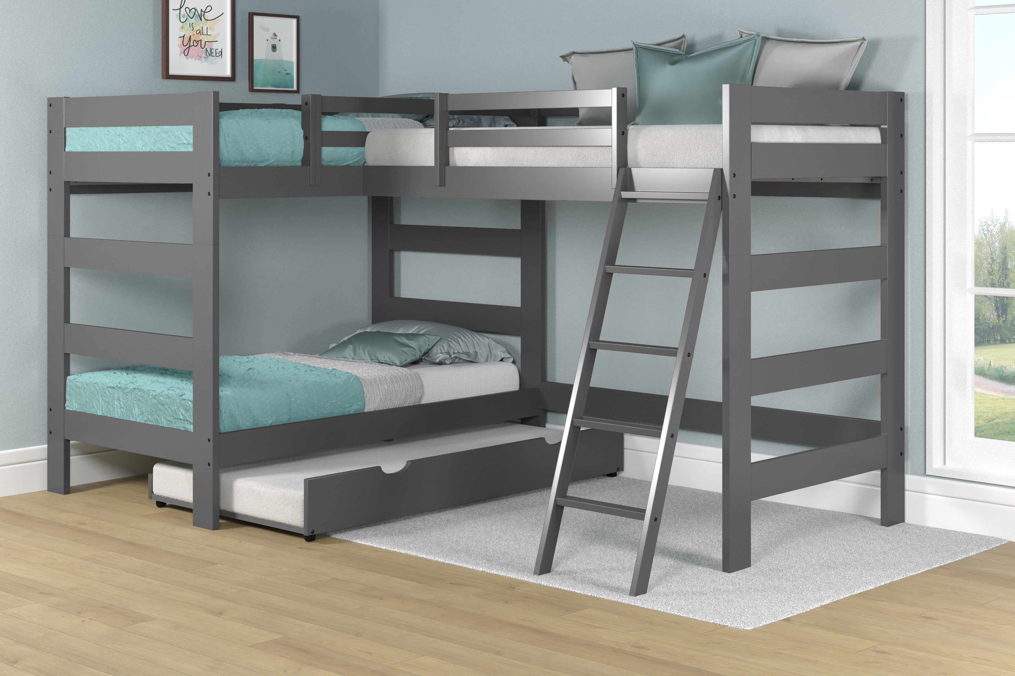 Dark Brown Bunk Bed with Loft and Space-Saving Design